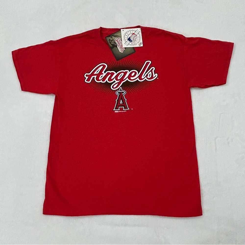 Los Angeles LA Angels Anaheim MLB Baseball Red Stitches SS Shirt Youth Boys